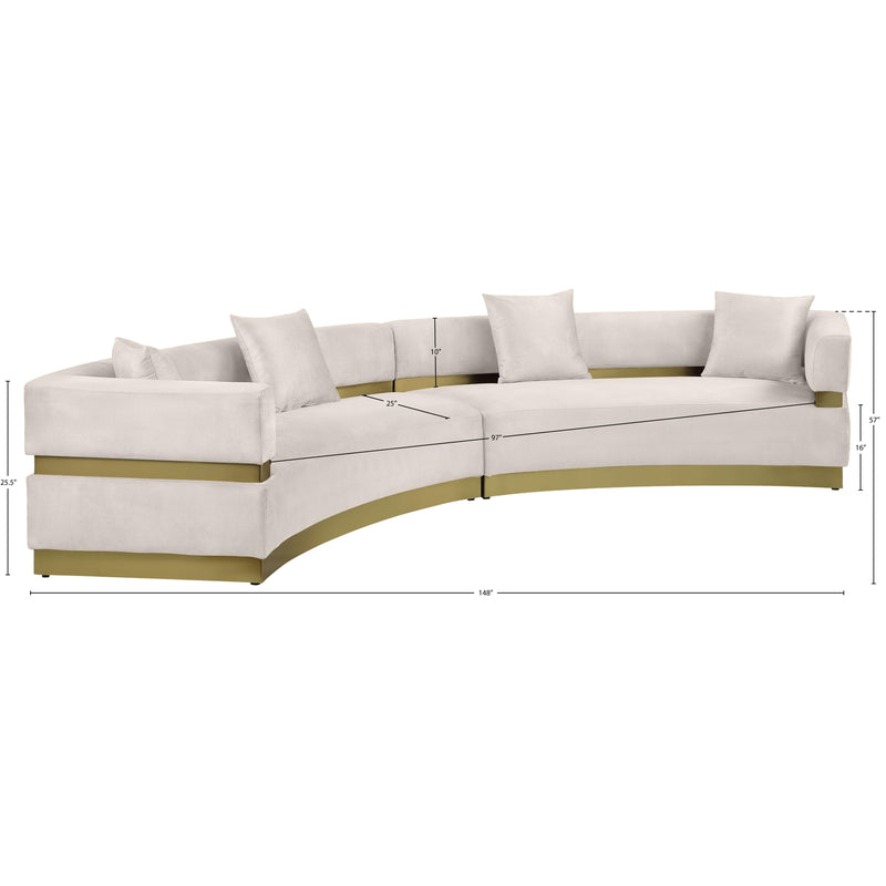Meridian Belsa Cream Velvet 2pc. Sectional IMAGE 9