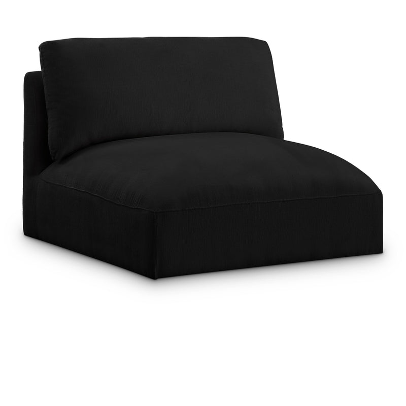 Meridian Ease Black Polyester Fabric Armless IMAGE 1