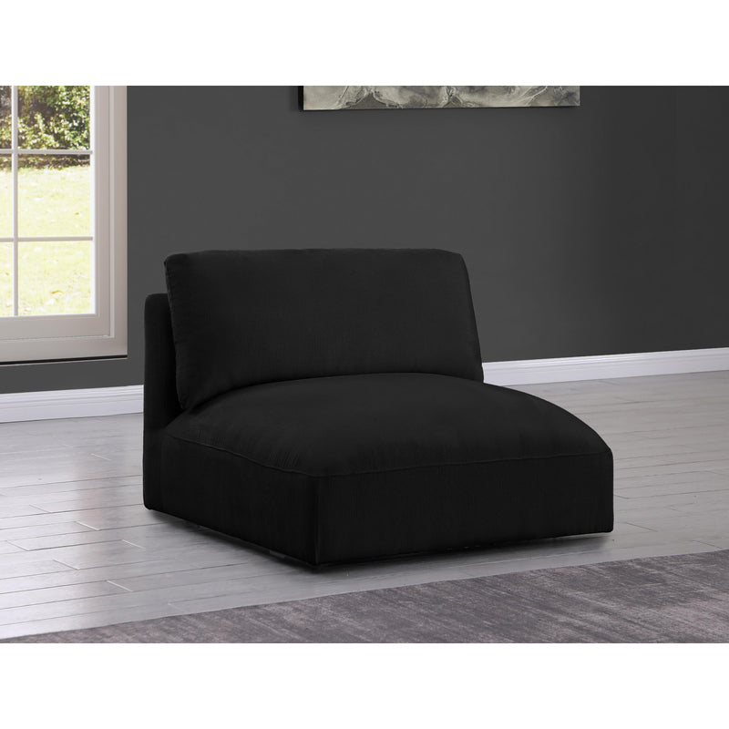 Meridian Ease Black Polyester Fabric Armless IMAGE 2