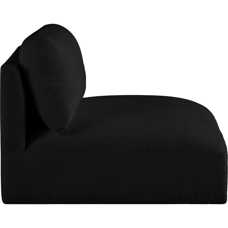 Meridian Ease Black Polyester Fabric Armless IMAGE 5