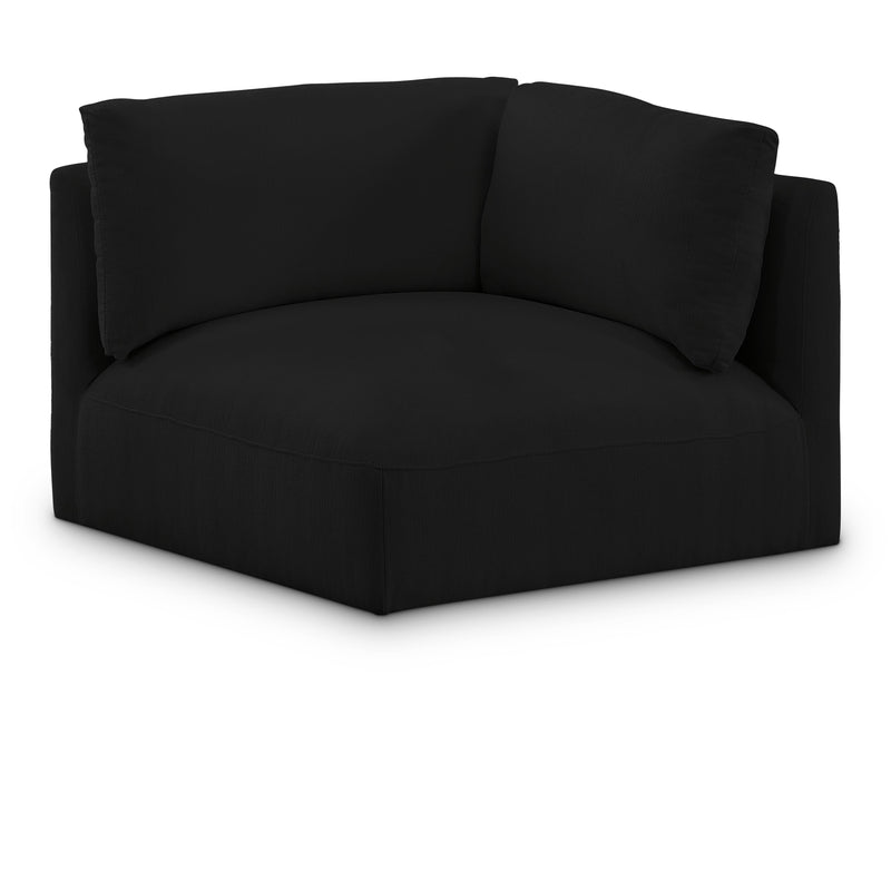 Meridian Ease Black Polyester Fabric Corner IMAGE 1