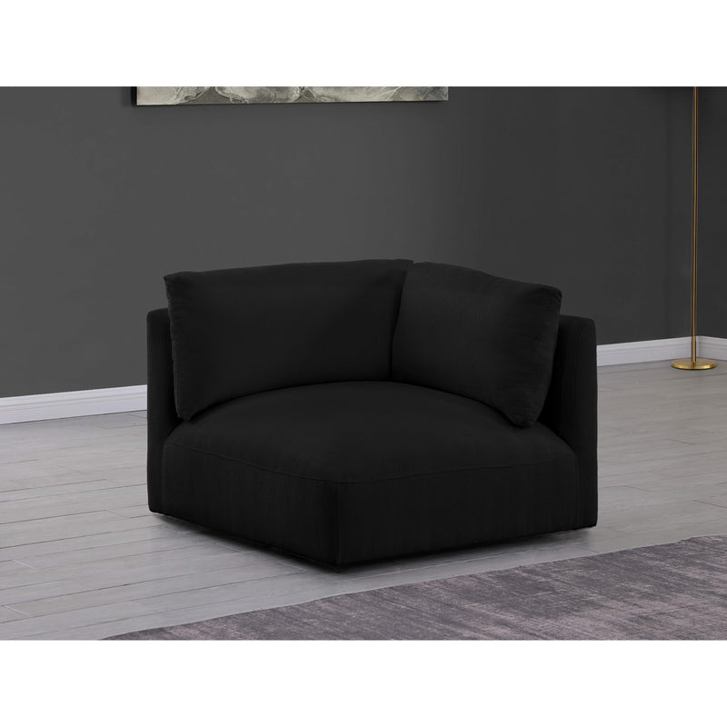 Meridian Ease Black Polyester Fabric Corner IMAGE 2