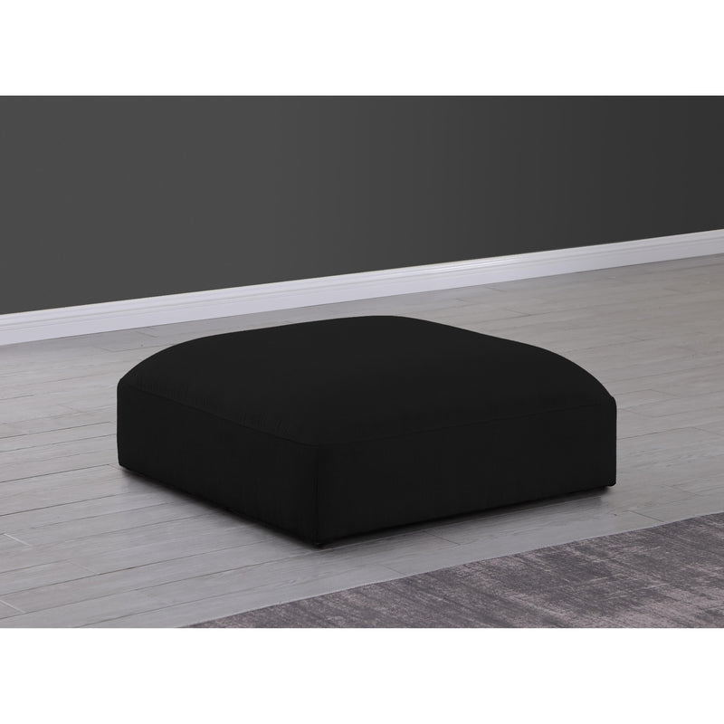 Meridian Ease Black Polyester Fabric Ottoman IMAGE 2