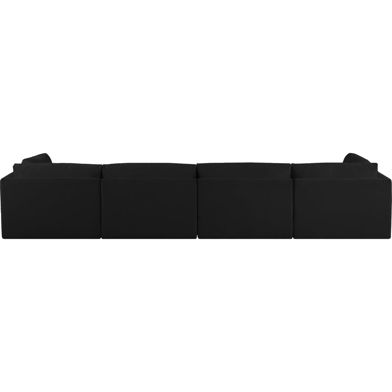 Meridian Ease Black Polyester Fabric Modular Sofa IMAGE 3