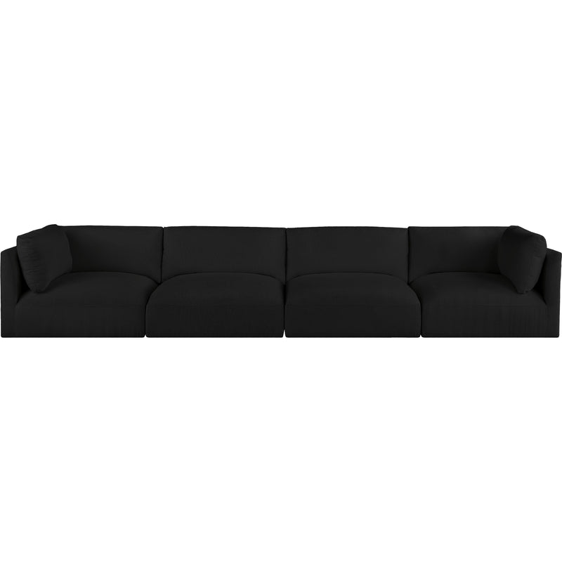 Meridian Ease Black Polyester Fabric Modular Sofa IMAGE 4