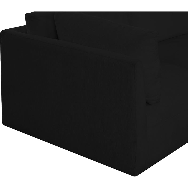 Meridian Ease Black Polyester Fabric Modular Sofa IMAGE 6