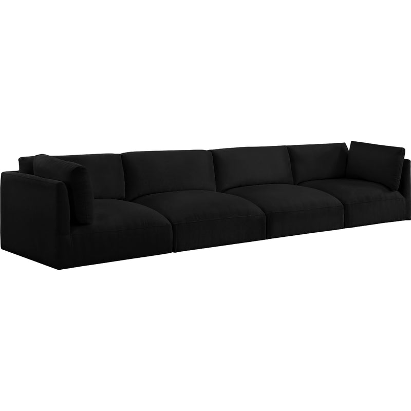 Meridian Ease Black Polyester Fabric Modular Sofa IMAGE 8