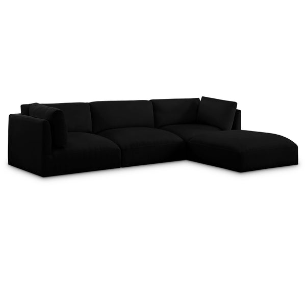 Meridian Ease Black Polyester Fabric Modular Sectional IMAGE 1