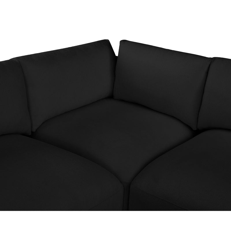 Meridian Ease Black Polyester Fabric Modular Sectional IMAGE 11