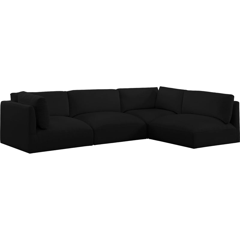 Meridian Ease Black Polyester Fabric Modular Sectional IMAGE 13