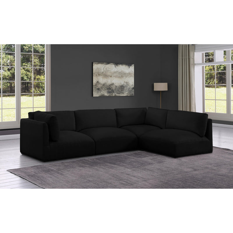 Meridian Ease Black Polyester Fabric Modular Sectional IMAGE 3