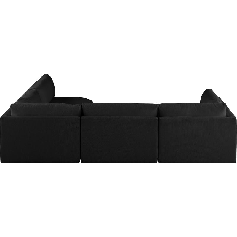 Meridian Ease Black Polyester Fabric Modular Sectional IMAGE 5