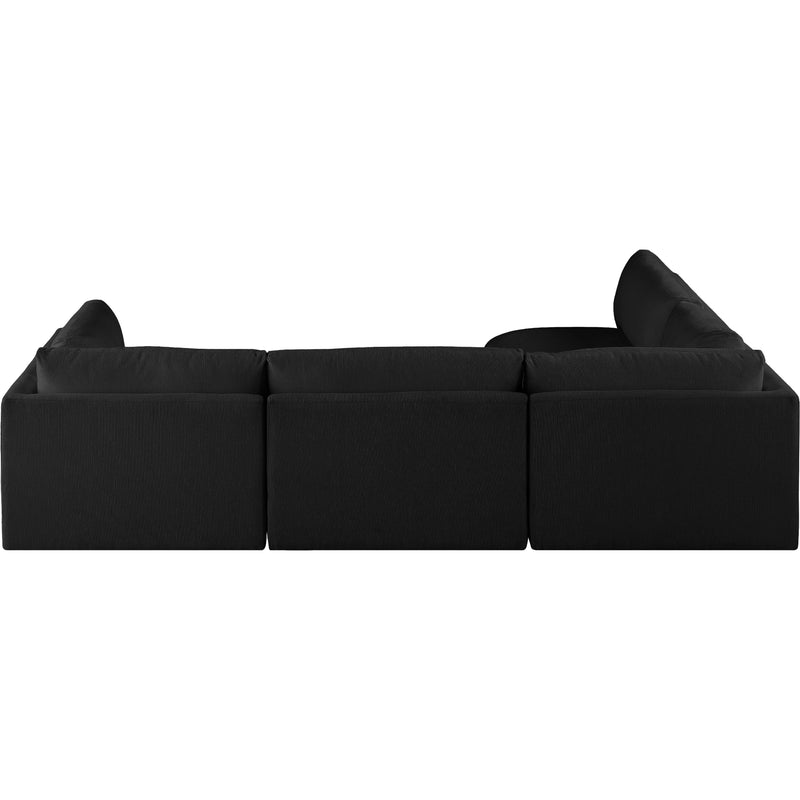 Meridian Ease Black Polyester Fabric Modular Sectional IMAGE 6