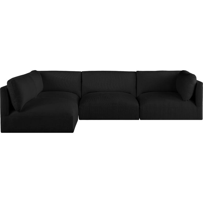 Meridian Ease Black Polyester Fabric Modular Sectional IMAGE 7