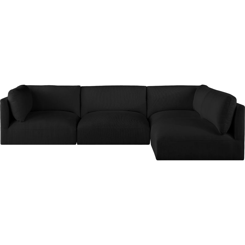 Meridian Ease Black Polyester Fabric Modular Sectional IMAGE 8