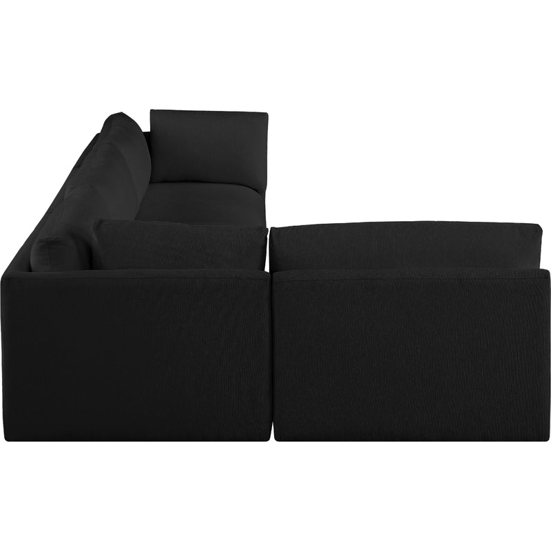 Meridian Ease Black Polyester Fabric Modular Sectional IMAGE 9