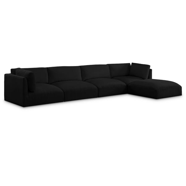 Meridian Ease Black Polyester Fabric Modular Sectional IMAGE 1