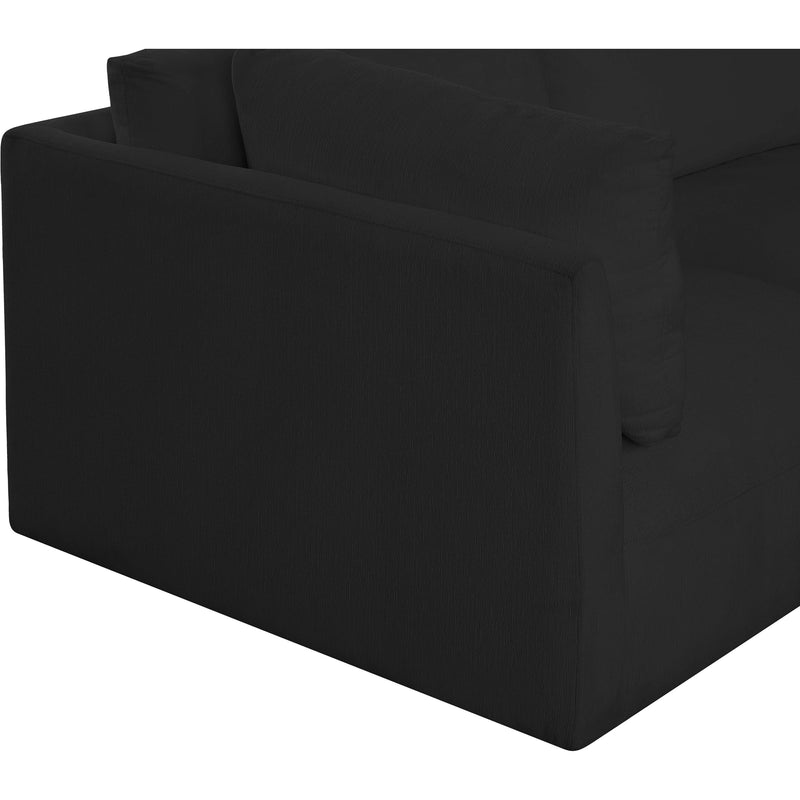 Meridian Ease Black Polyester Fabric Modular Sectional IMAGE 7