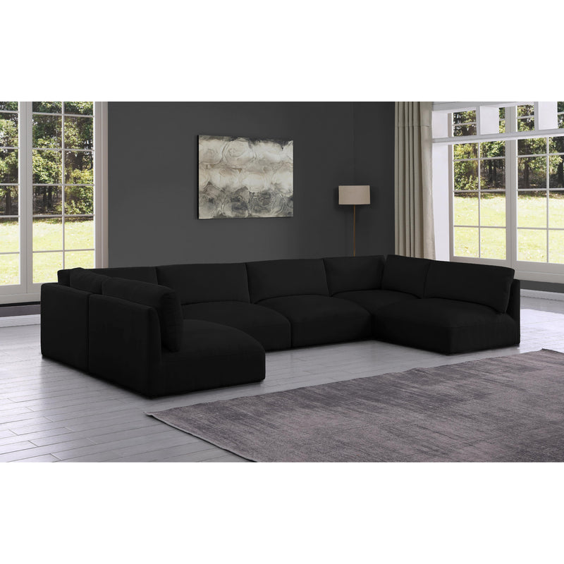 Meridian Ease Black Polyester Fabric Modular Sectional IMAGE 2