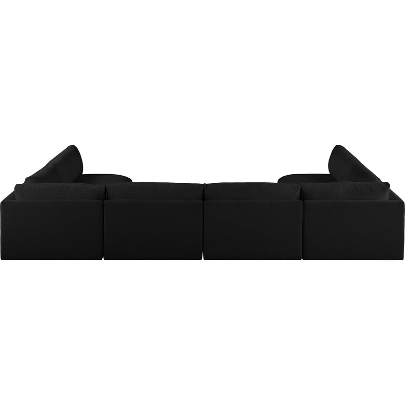 Meridian Ease Black Polyester Fabric Modular Sectional IMAGE 3