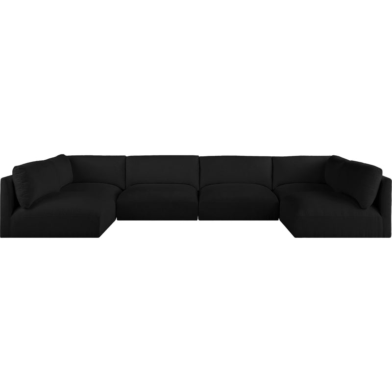 Meridian Ease Black Polyester Fabric Modular Sectional IMAGE 4