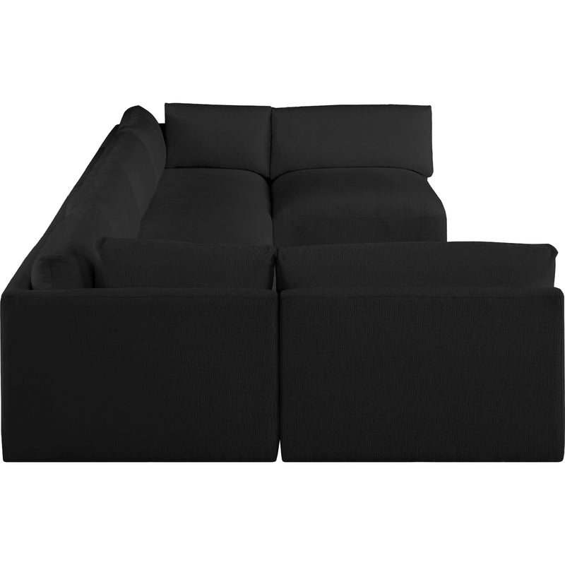 Meridian Ease Black Polyester Fabric Modular Sectional IMAGE 5