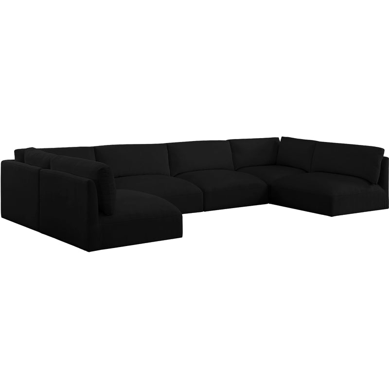 Meridian Ease Black Polyester Fabric Modular Sectional IMAGE 9