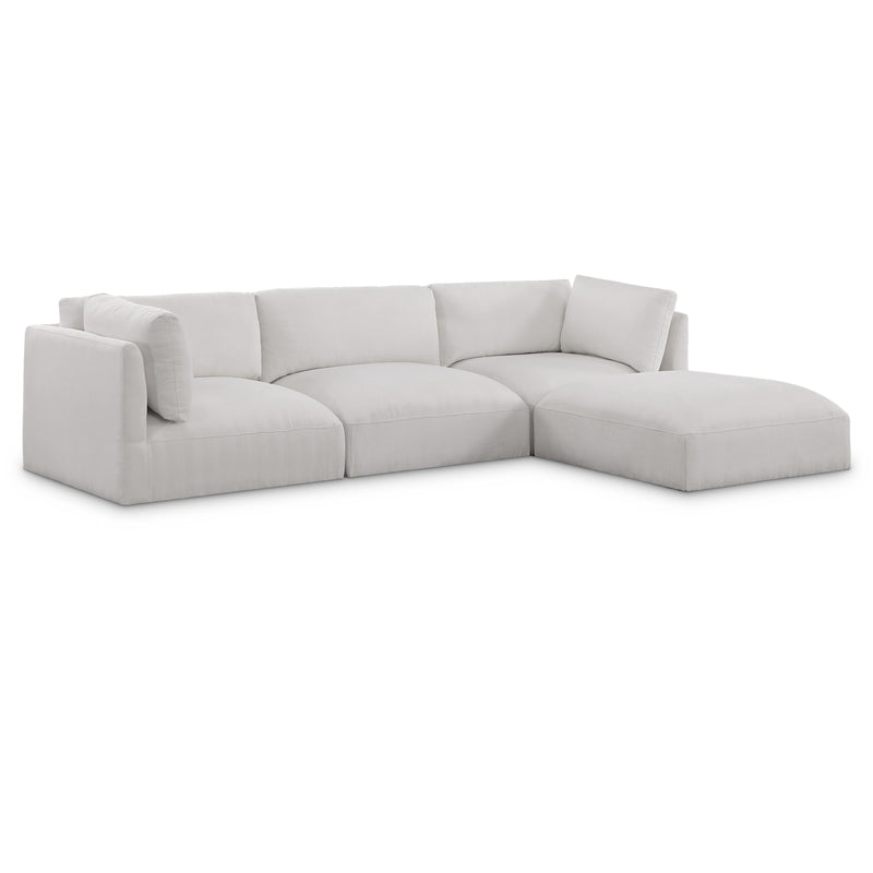 Meridian Ease Cream Polyester Fabric Modular Sectional IMAGE 1