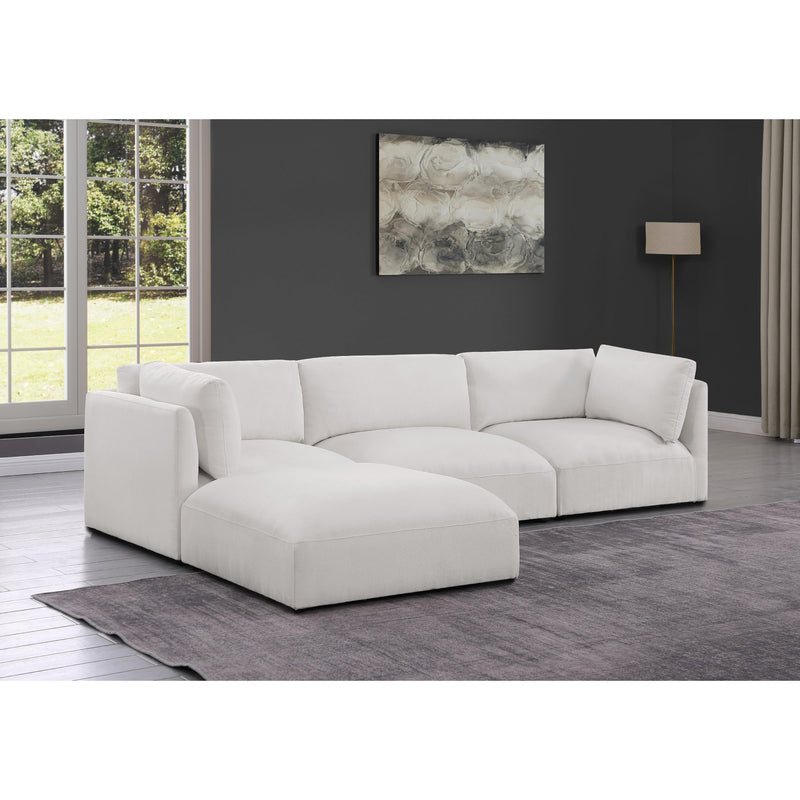 Meridian Ease Cream Polyester Fabric Modular Sectional IMAGE 4