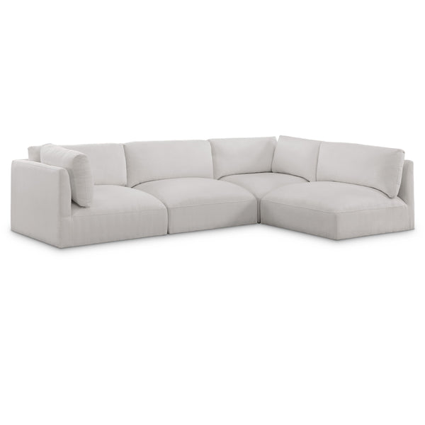 Meridian Ease Cream Polyester Fabric Modular Sectional IMAGE 1