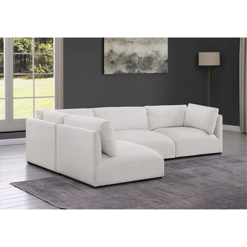 Meridian Ease Cream Polyester Fabric Modular Sectional IMAGE 4