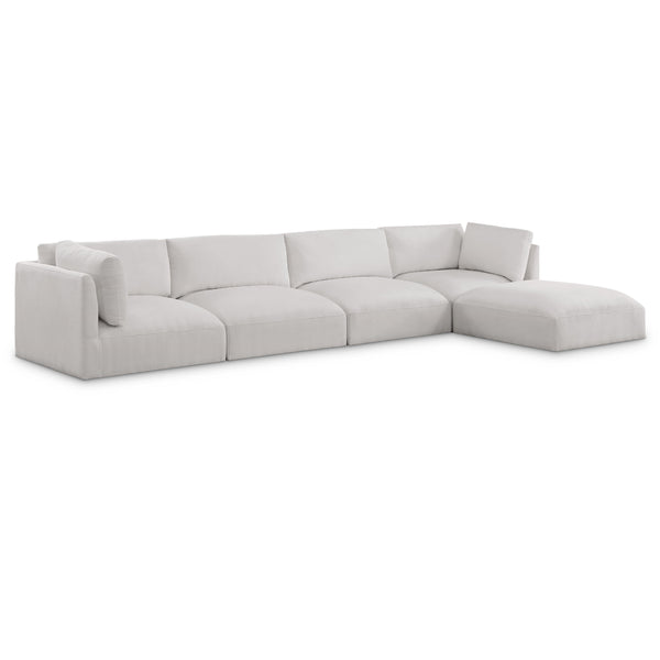 Meridian Ease Cream Polyester Fabric Modular Sectional IMAGE 1