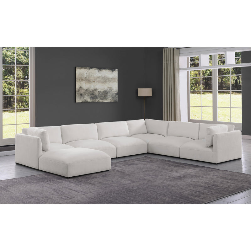 Meridian Ease Cream Polyester Fabric Modular Sectional IMAGE 2