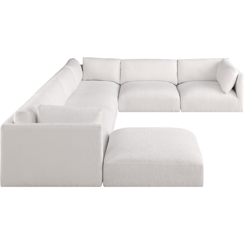 Meridian Ease Cream Polyester Fabric Modular Sectional IMAGE 4