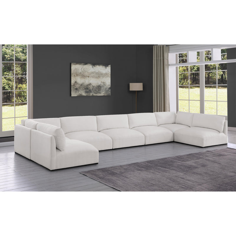 Meridian Ease Cream Polyester Fabric Modular Sectional IMAGE 2