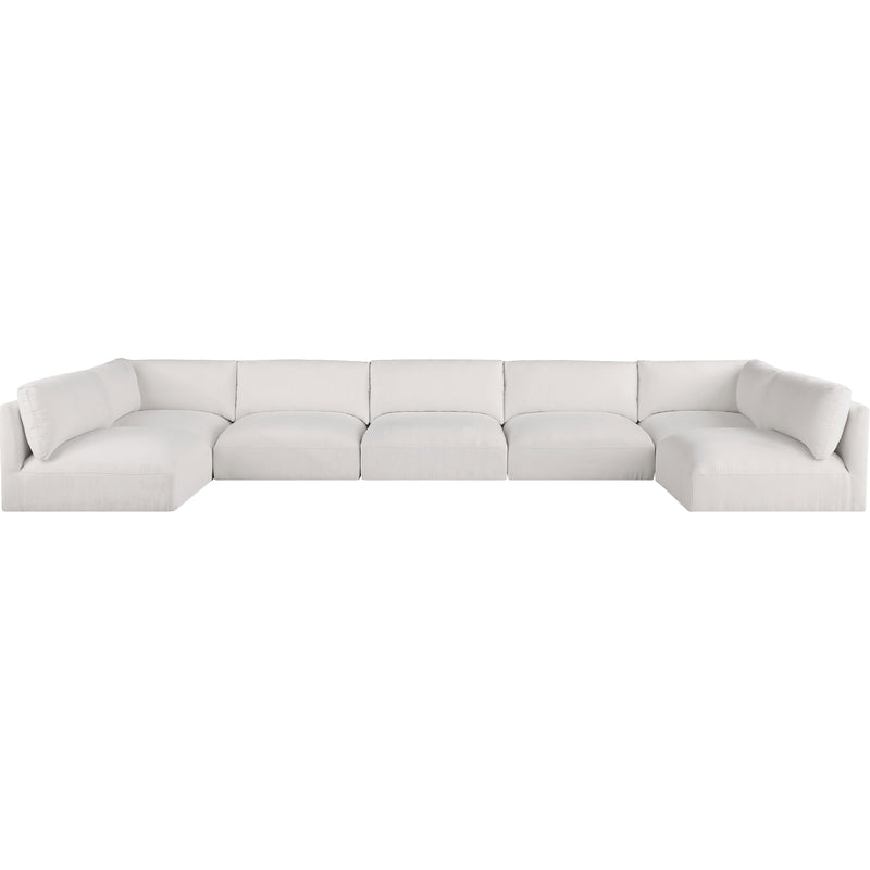 Meridian Ease Cream Polyester Fabric Modular Sectional IMAGE 4