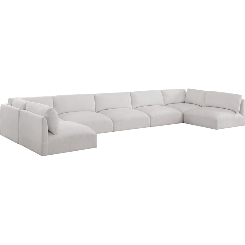 Meridian Ease Cream Polyester Fabric Modular Sectional IMAGE 9