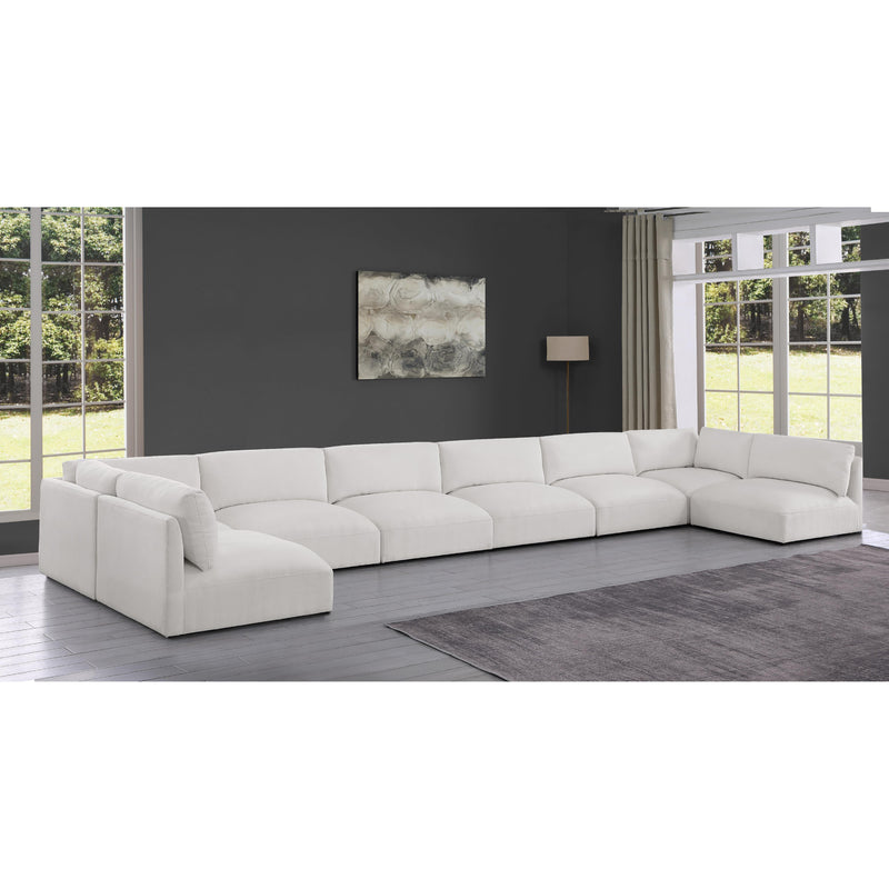 Meridian Ease Cream Polyester Fabric Modular Sectional IMAGE 2