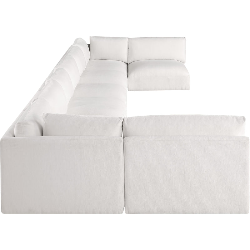 Meridian Ease Cream Polyester Fabric Modular Sectional IMAGE 5