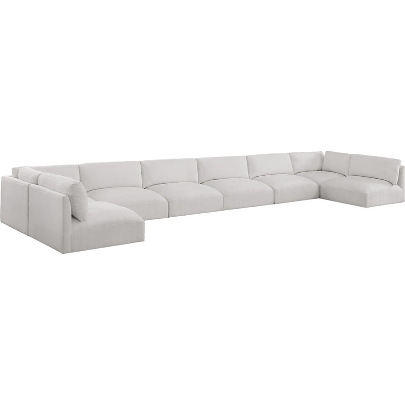 Meridian Ease Cream Polyester Fabric Modular Sectional IMAGE 9