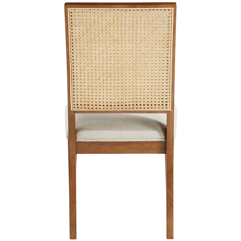 Meridian Butterfly Cream Linen Textured Fabric Dining Chair IMAGE 2