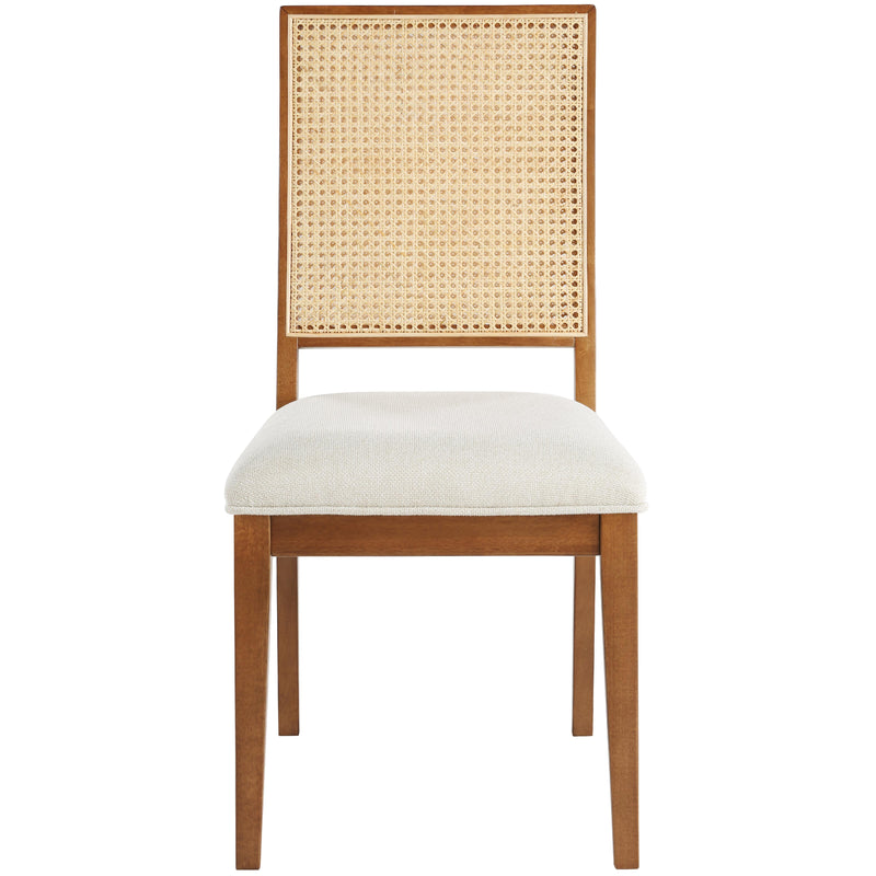 Meridian Butterfly Cream Linen Textured Fabric Dining Chair IMAGE 4