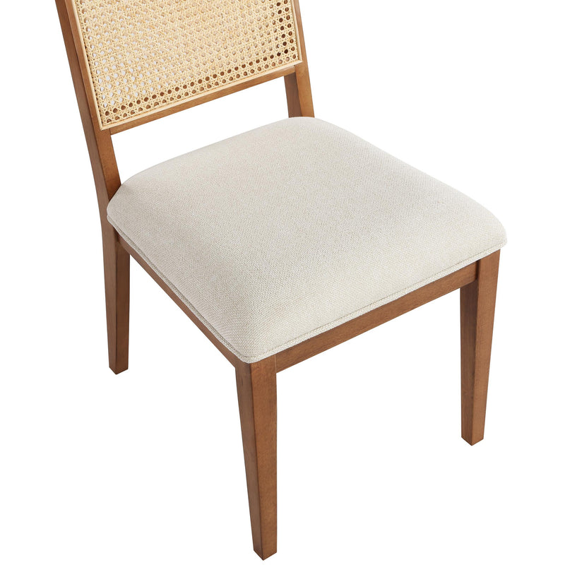 Meridian Butterfly Cream Linen Textured Fabric Dining Chair IMAGE 6