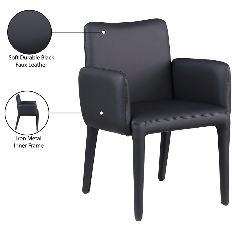 Meridian Pelle Black Vegan Leather Accent/Dining Chair IMAGE 9