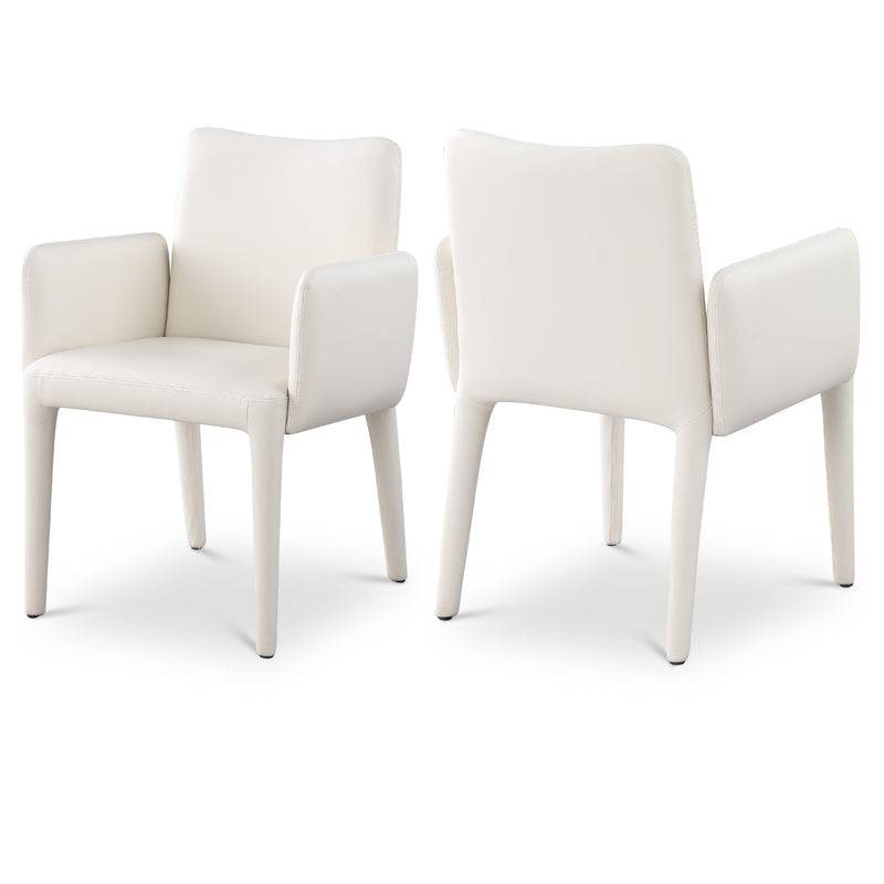 Meridian Pelle Cream Vegan Leather Accent/Dining Chair IMAGE 1