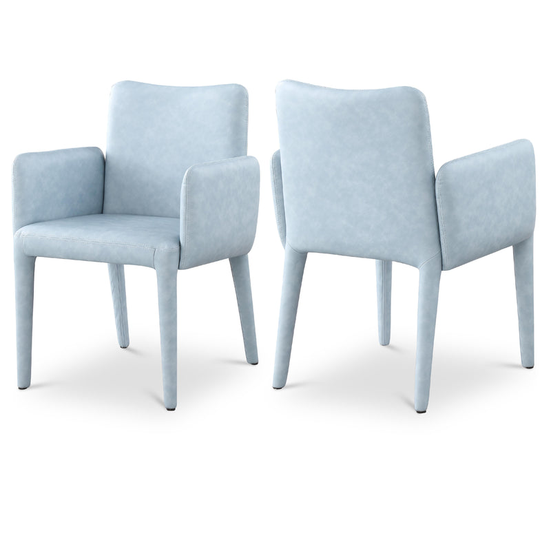 Meridian Pelle Light Blue Vegan Leather Accent/Dining Chair IMAGE 1