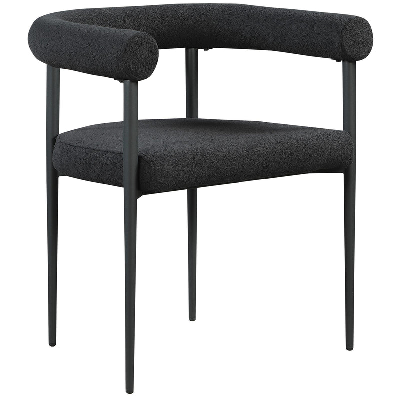 Meridian Louie Black Boucle Fabric Dining Chair IMAGE 3