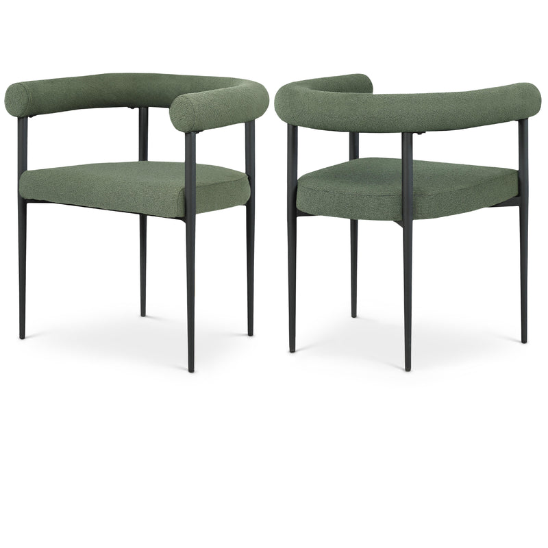 Meridian Louie Green Boucle Fabric Dining Chair IMAGE 1