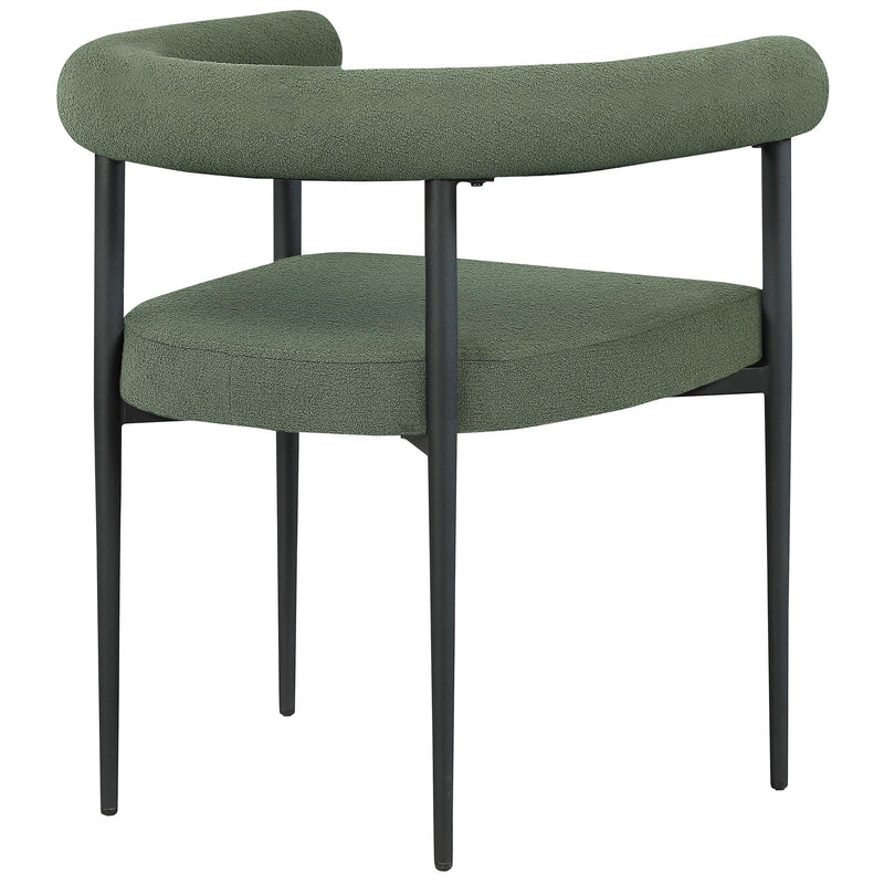 Meridian Louie Green Boucle Fabric Dining Chair IMAGE 2