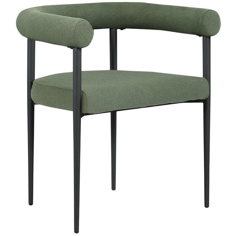 Meridian Louie Green Boucle Fabric Dining Chair IMAGE 3